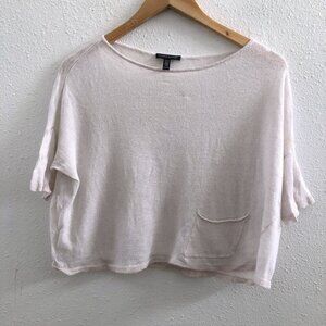 EILEEN FISHER Viscose Blend Dolman Short Sleeve Italian Yarn Sweater Size Small